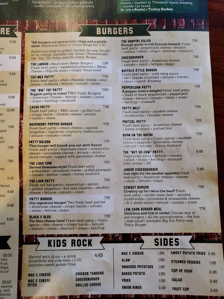 Menu_Fat Patty's Barboursville_Barboursville, WV_image_old_1