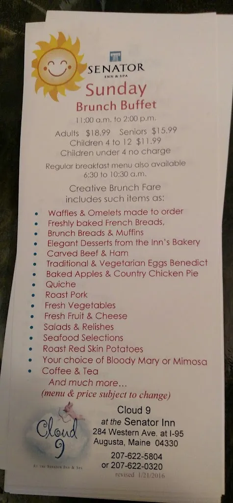 Menu_Cloud 9 Restaurant_Augusta, ME_image_old_2