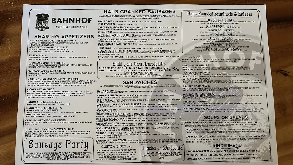 Menu_Bahnhof WVrsthaus & Biergarten_Huntington, WV_image_old_1
