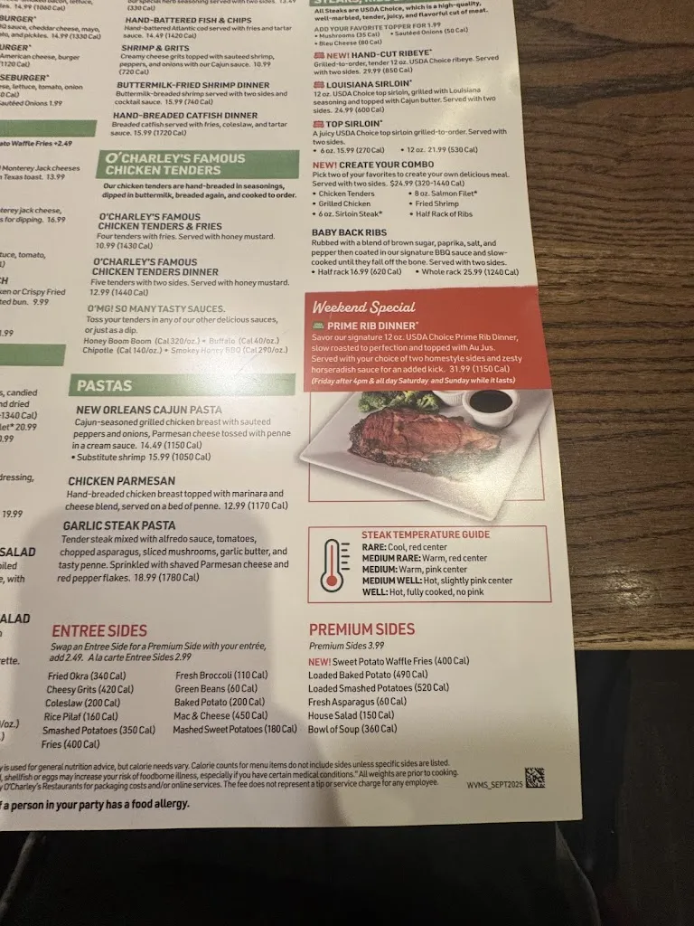 Menu_O'Charley's Restaurant & Bar_Barboursville, WV_image_old_3
