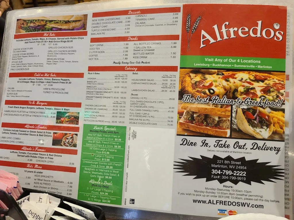 Menu_Alfredo's Italian & Greek_221 8th St, Marlinton_image_old_2
