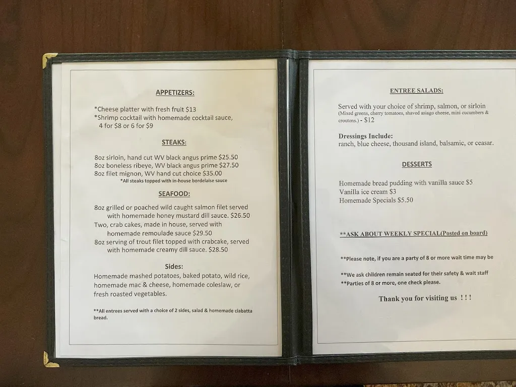 Menu_Locust Hill Inn, Cabin and Restaurant_Marlinton, WV_image_old_1