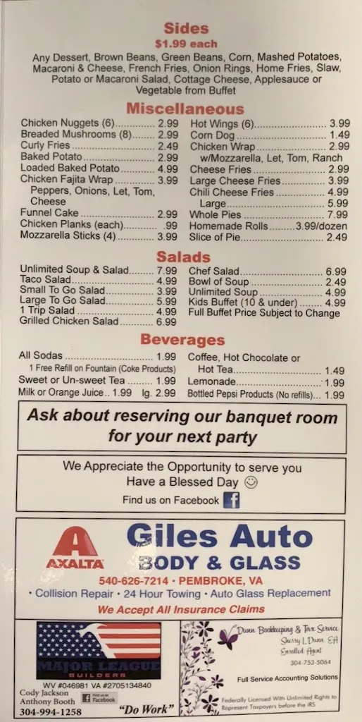 Menu_Hometown Restaurant_Peterstown, WV_image_old_1