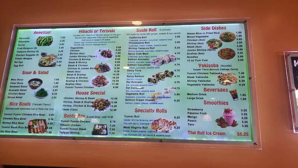Menu_Yummi Japan_Beckley, WV_image_old_3