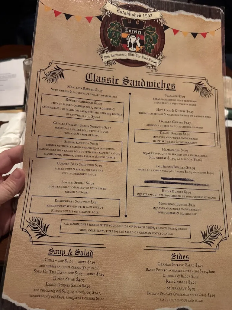 Menu_Lorelei Inn_Green Bay, WI_image_old_1