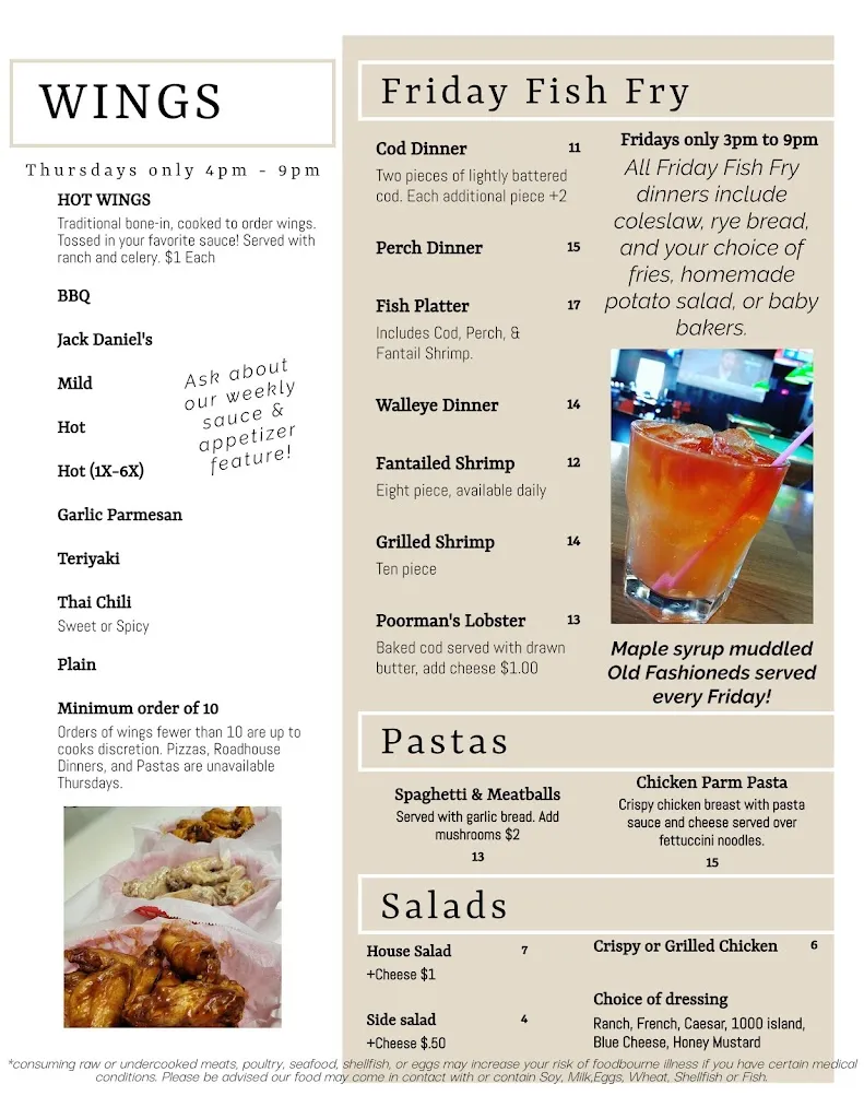 Menu_Amy's Roadhouse_Shawano, WI_image_old_1