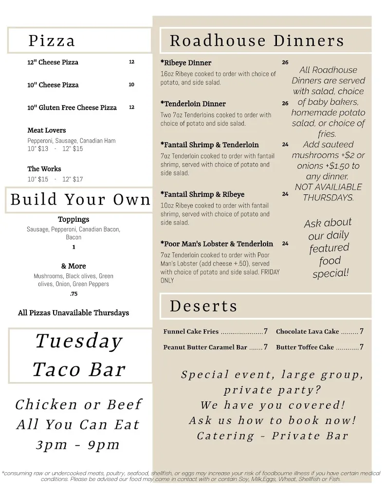 Menu_Amy's Roadhouse_Shawano, WI_image_old_2