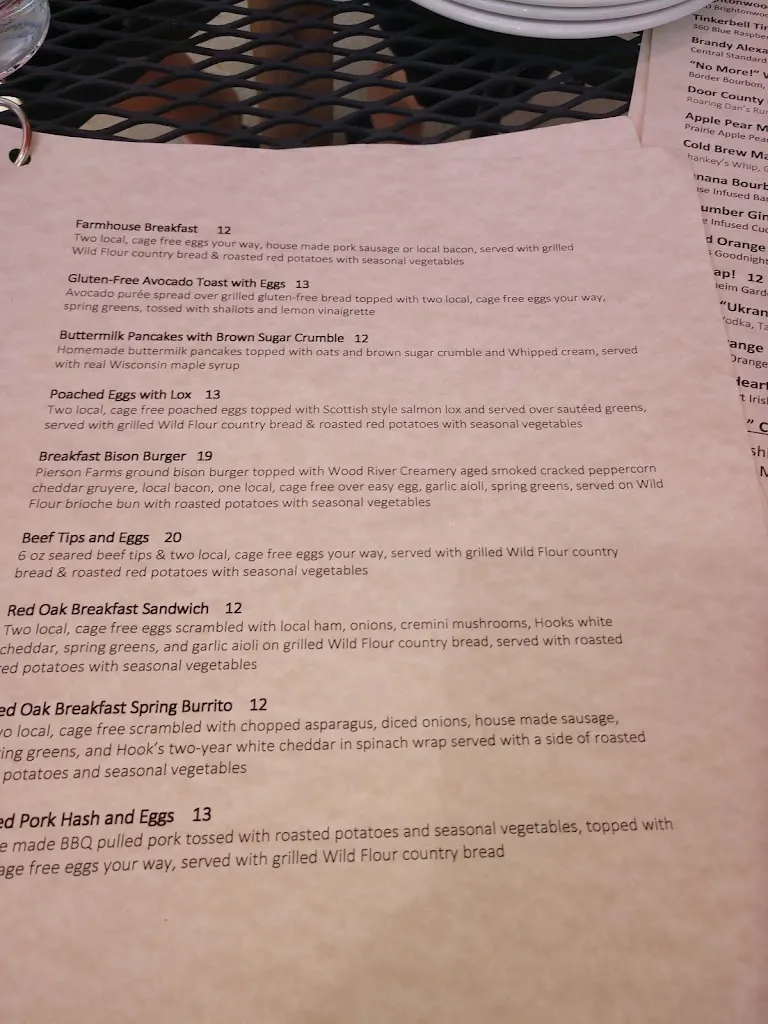 Menu_The Red Oak Restaurant_Bristol, WI_image_old_2