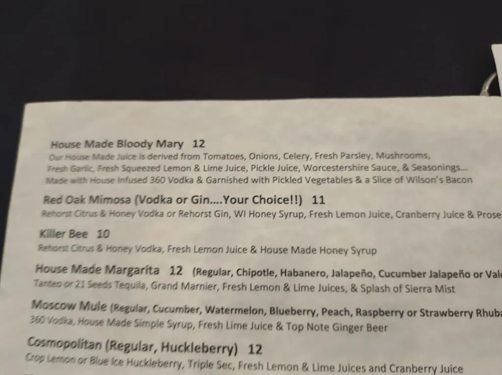 Menu_The Red Oak Restaurant_Bristol, WI_image_old_3