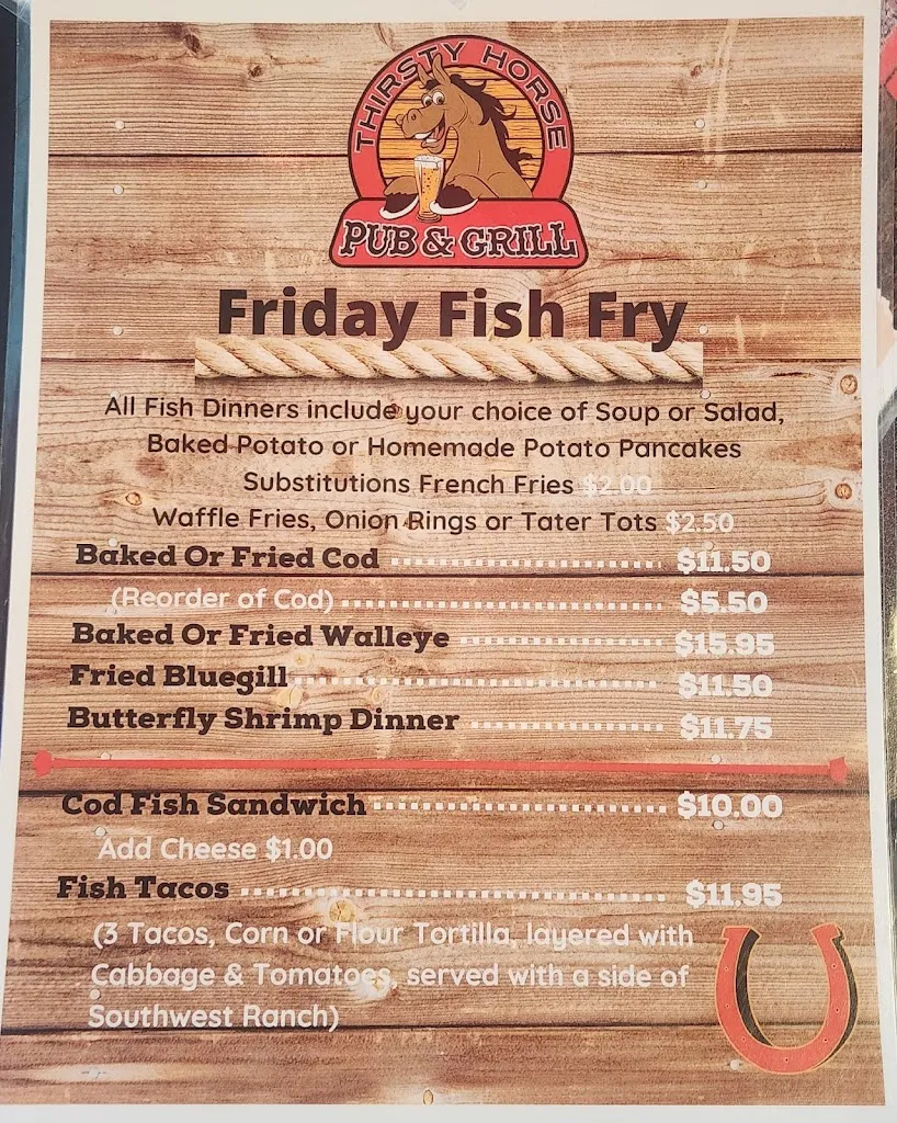 Menu_Thirsty Horse Pub & Grill_Kenosha, WI_image_old_1
