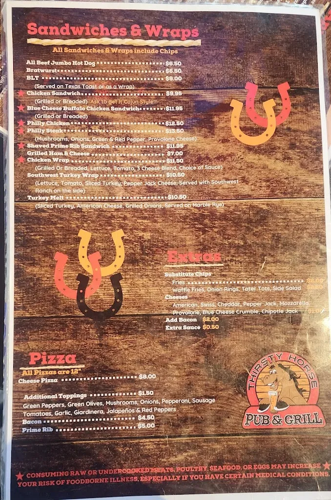 Menu_Thirsty Horse Pub & Grill_Kenosha, WI_image_old_2