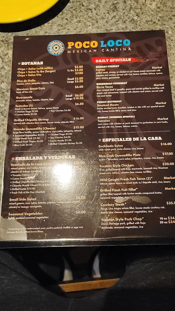 Menu_Poco Loco_Brown Deer, WI_image_old_1