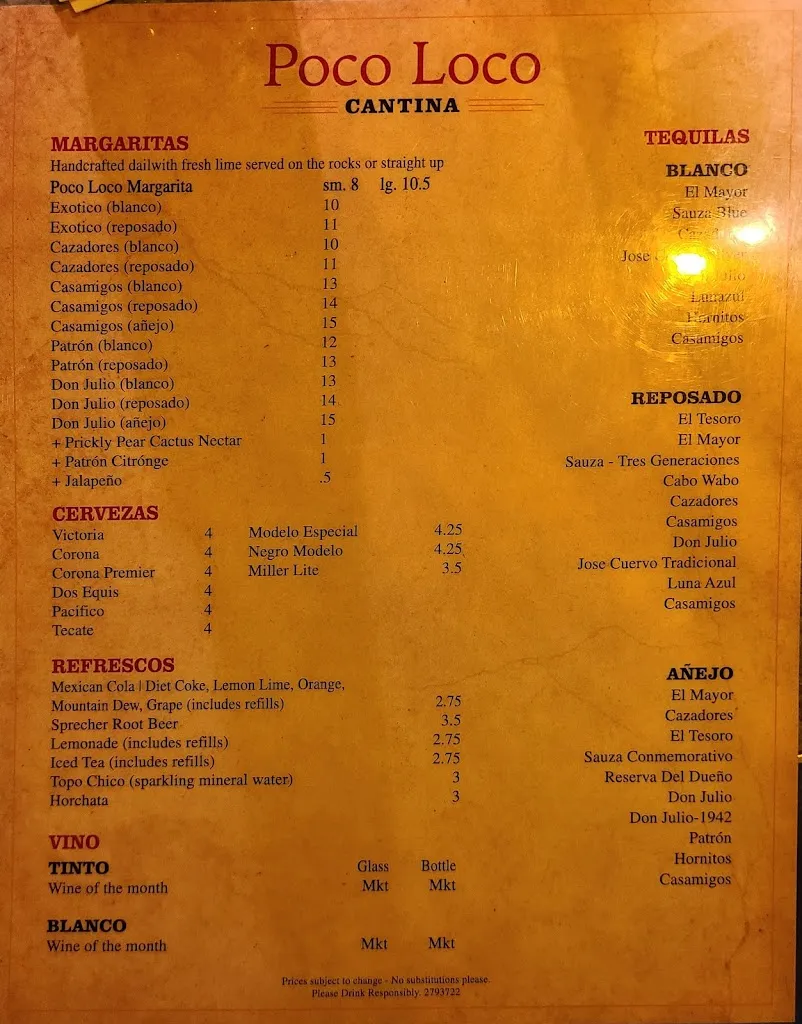 Menu_Poco Loco_Brown Deer, WI_image_old_3