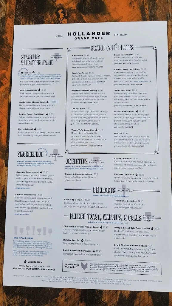 Menu_Café Hollander Brookfield Corners_Brookfield, WI_image_old_1