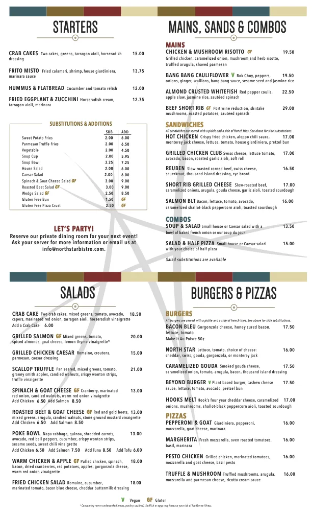 Menu_North Star American Bistro_Brookfield, WI_image_old_1