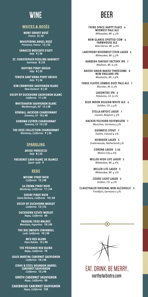 Menu_North Star American Bistro_Brookfield, WI_image_old_2
