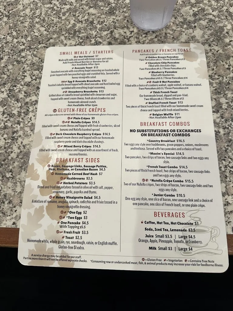 Menu_Maxim's Restaurant_Brookfield, WI_image_old_1