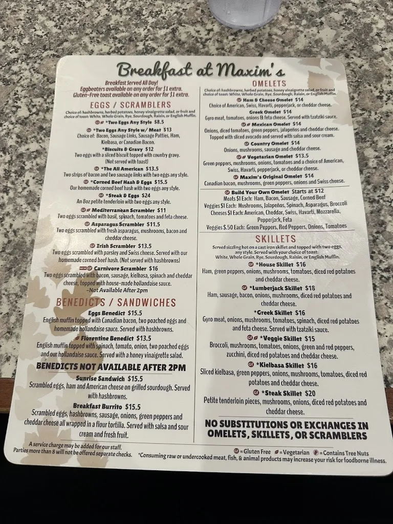 Menu_Maxim's Restaurant_Brookfield, WI_image_old_2