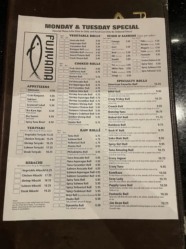 Menu_Fujiyama | Brookfield_Brookfield, WI_image_old_2