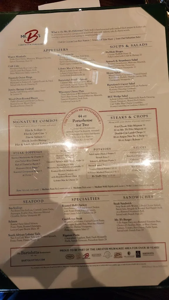 Menu_Mr. B's - A Bartolotta Steakhouse - Brookfield_Brookfield, WI_image_old_1