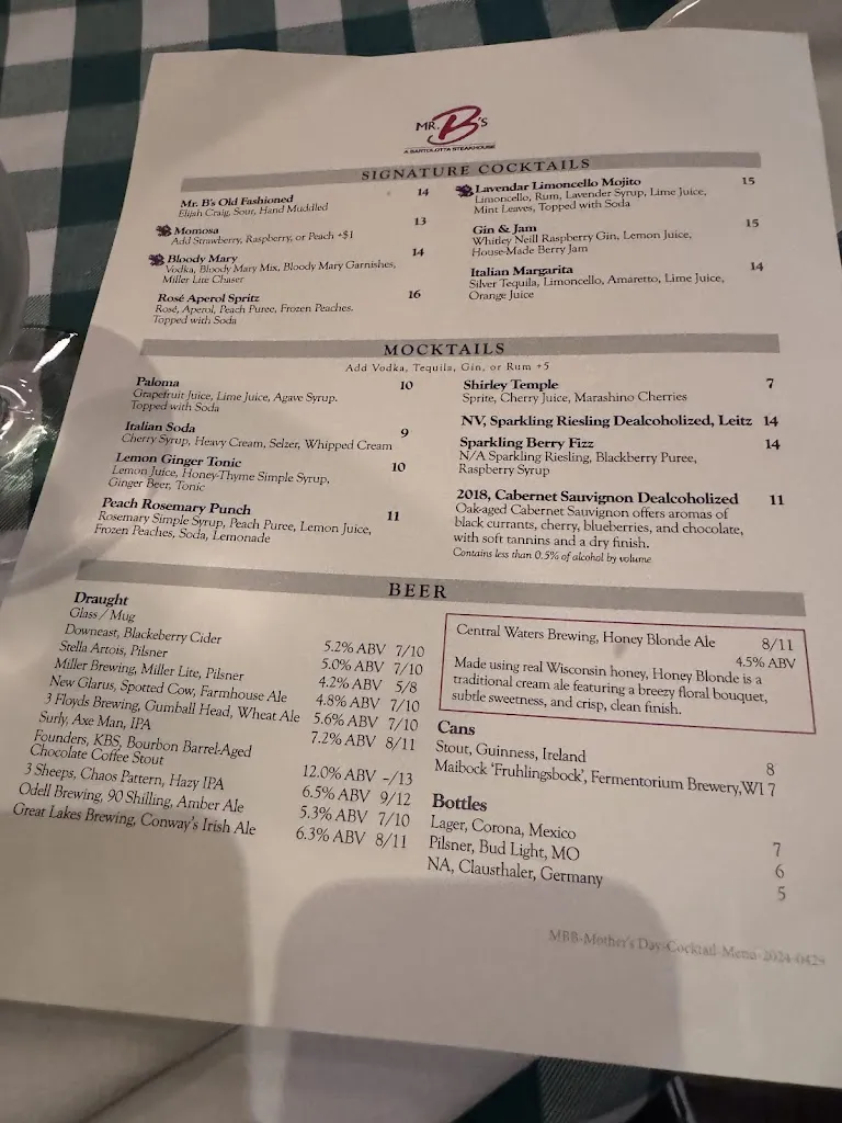 Menu_Mr. B's - A Bartolotta Steakhouse - Brookfield_Brookfield, WI_image_old_2