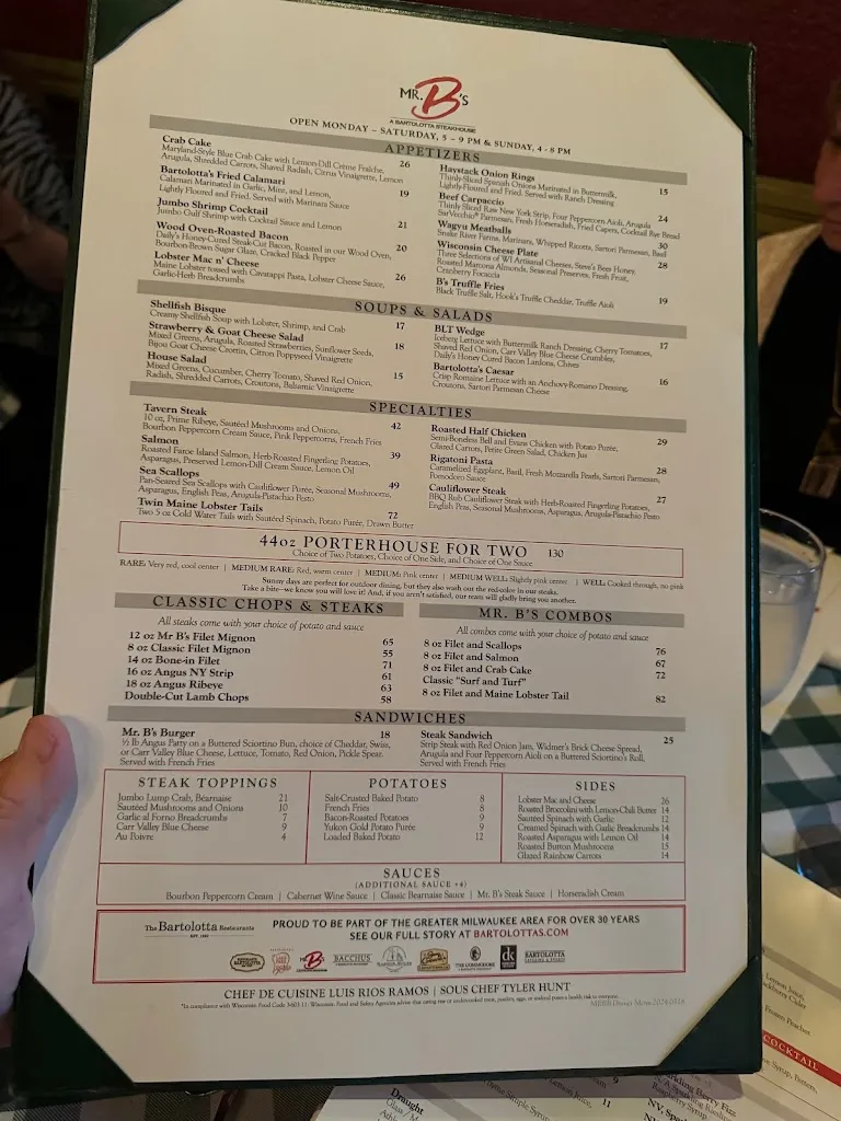 Menu_Mr. B's - A Bartolotta Steakhouse - Brookfield_Brookfield, WI_image_old_3