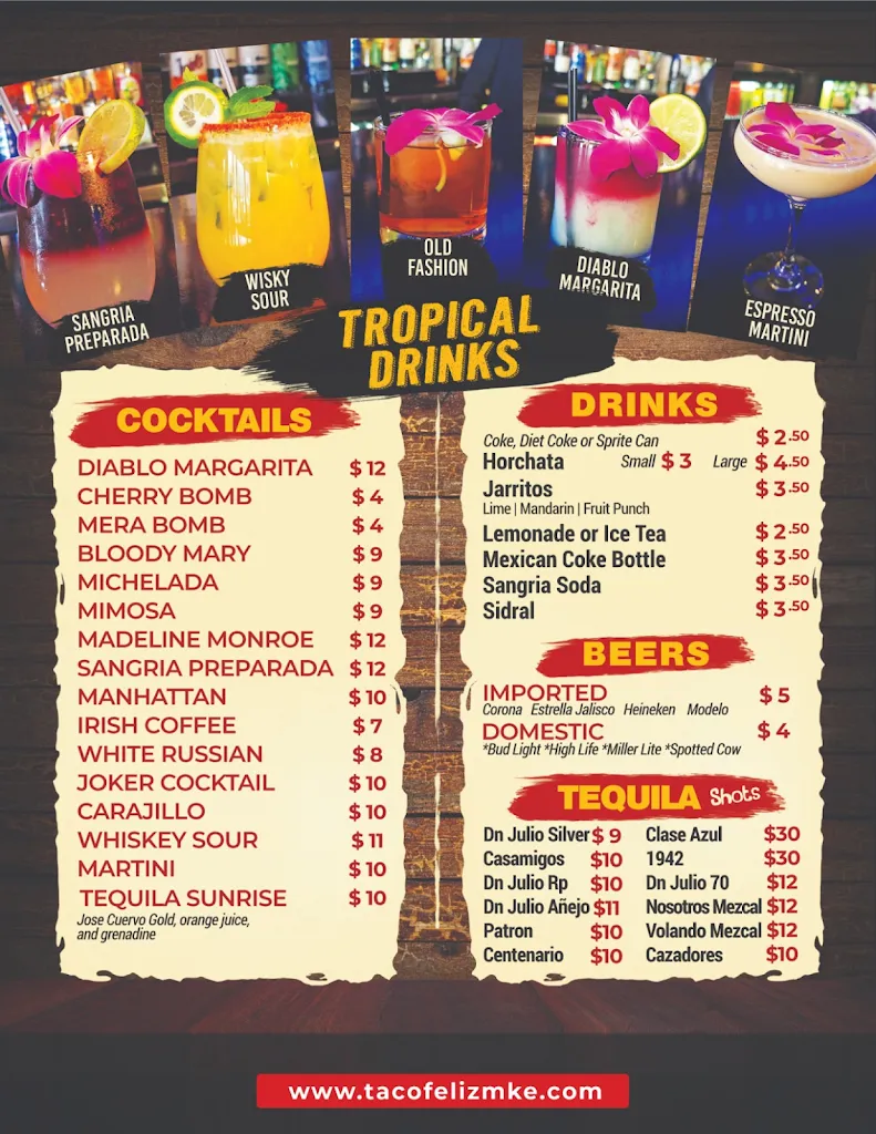 Menu_El Taco Feliz Restaurant_Butler, WI_image_old_3
