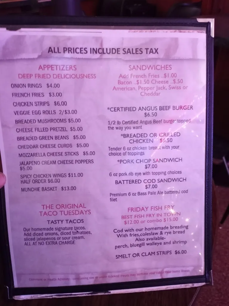 Menu_Hushers Pub & Grill_Caledonia, WI_image_old_1