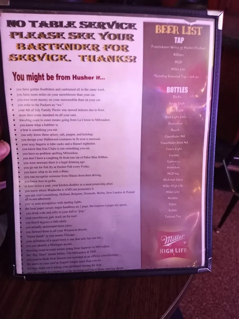 Menu_Hushers Pub & Grill_Caledonia, WI_image_old_3