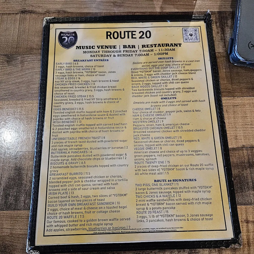 Menu_Route 20_Sturtevant, WI_image_old_1
