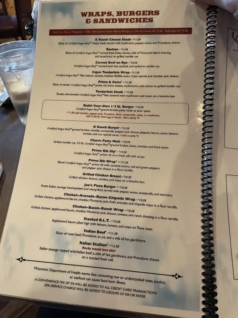 Menu_Joe's “K” Ranch_Cudahy, WI_image_old_3