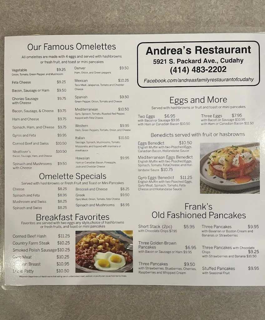 Menu_Andrea’s Family Restaurant_Cudahy, WI_image_old_3
