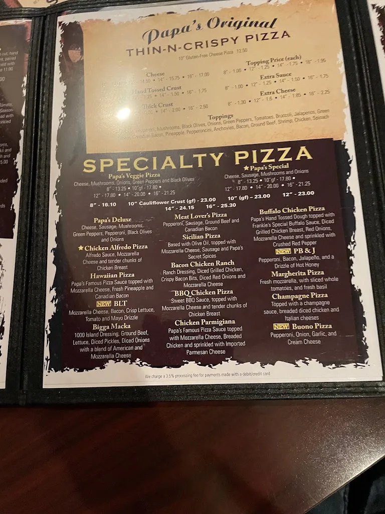 Menu_Papa Luigi's_Cudahy, WI_image_old_1