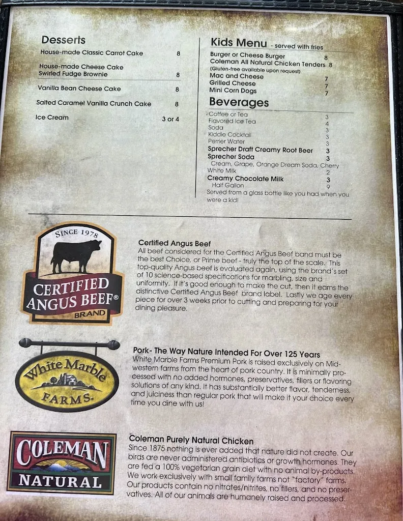 Menu_Michael's On The Lake_Kansasville, WI_image_old_1