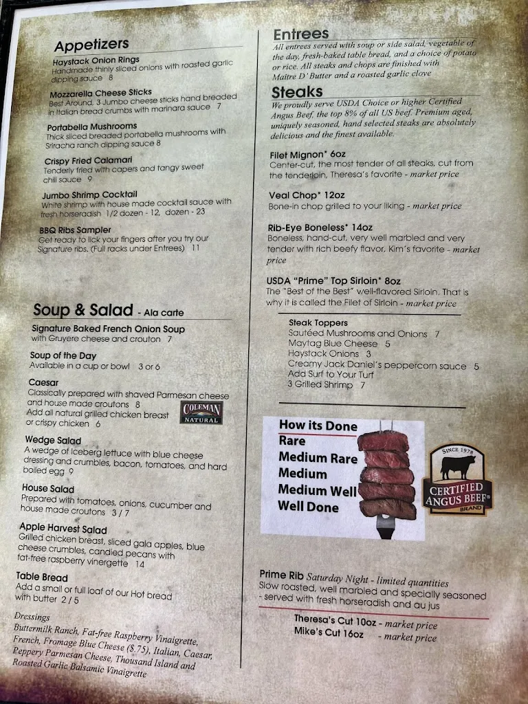Menu_Michael's On The Lake_Kansasville, WI_image_old_2
