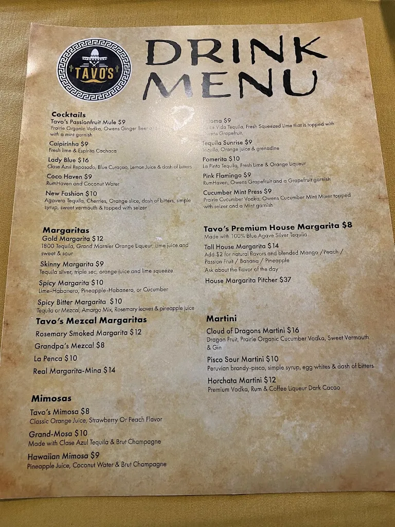 Menu_Tavos Signature Cuisine_Elm Grove, WI_image_old_1
