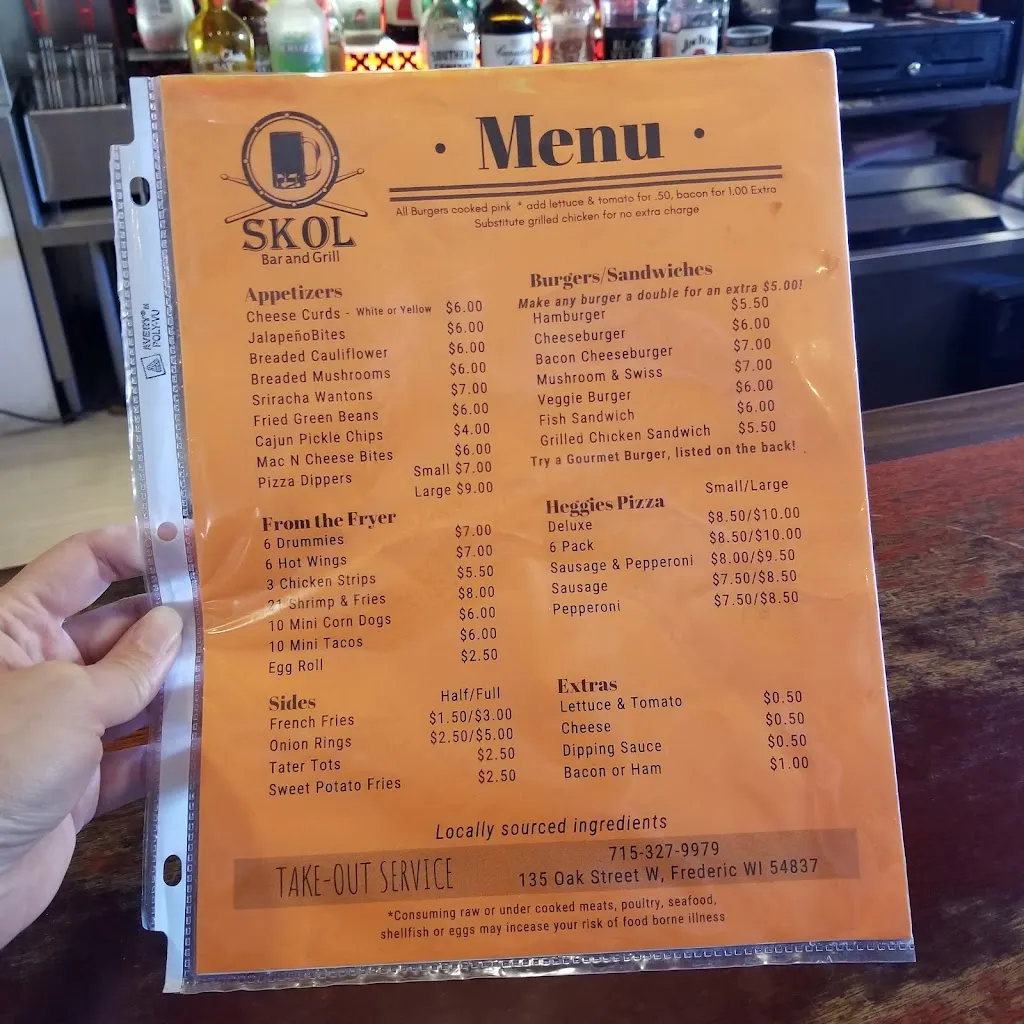 Menu_The Friendly Tavern_Frederic, WI_image_old_1