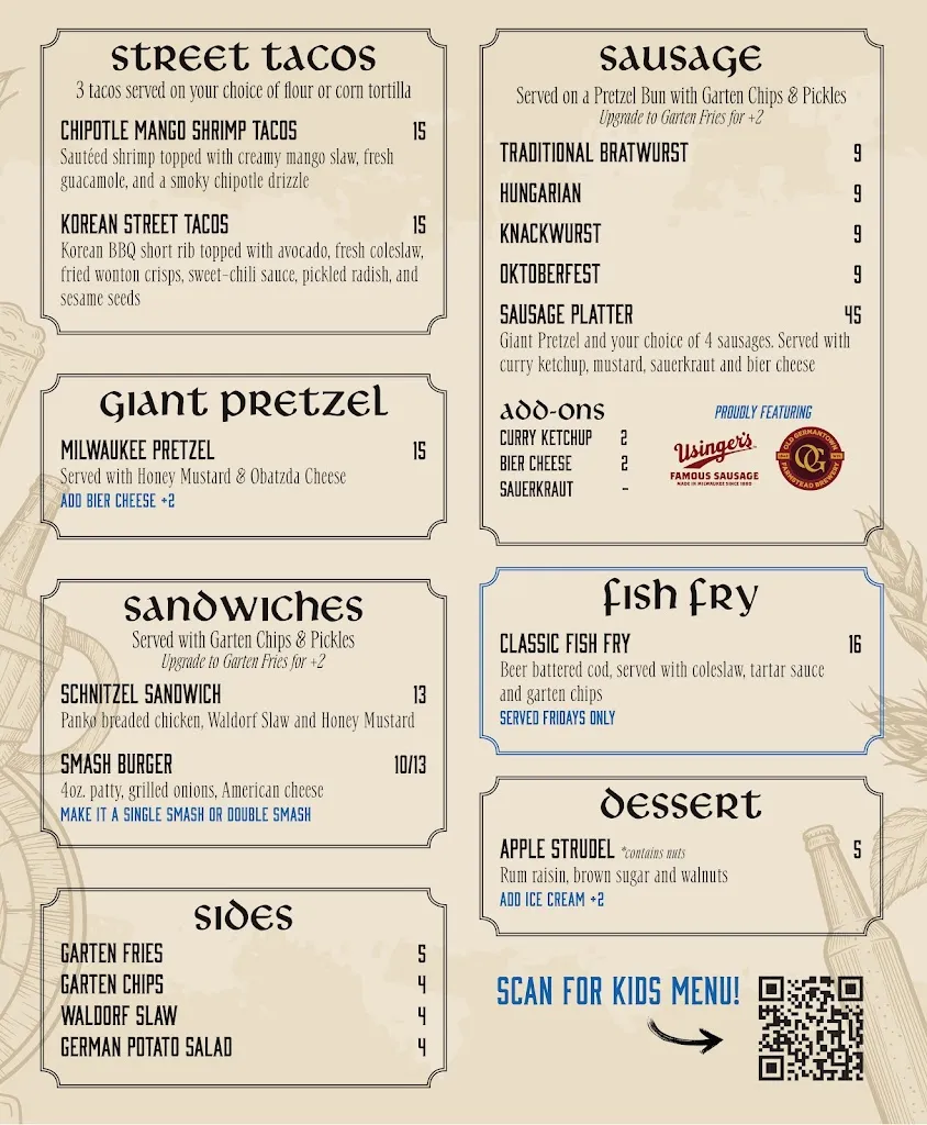 Menu_Von Rothenburg Bier Stube_Germantown, WI_image_old_1