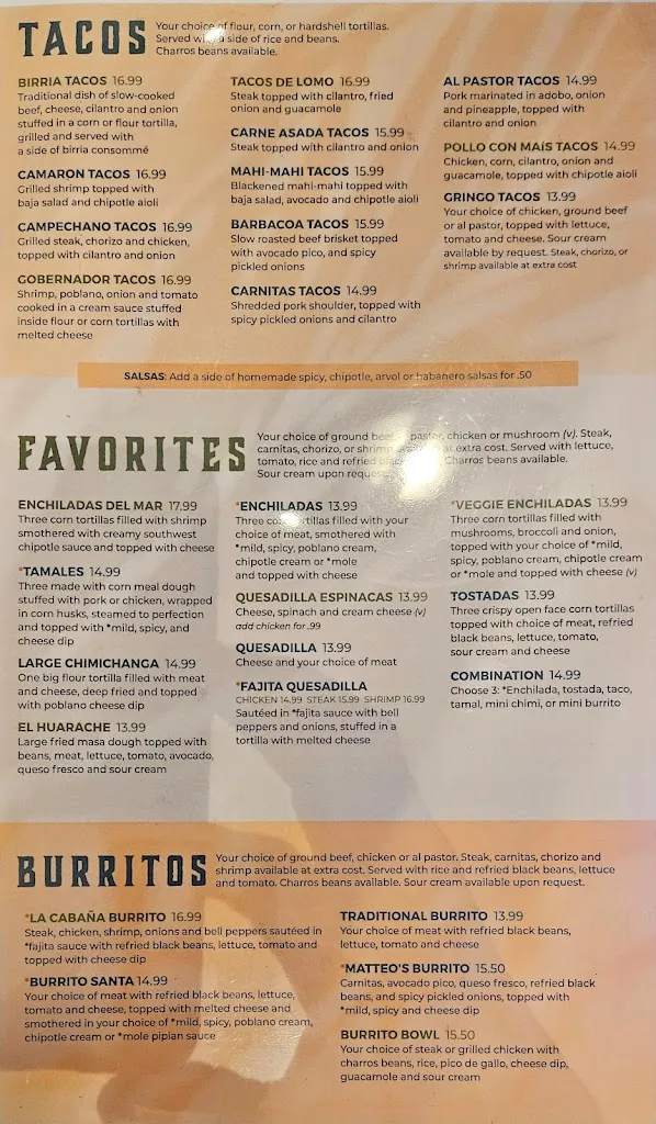 Menu_Matteo's Mexican Grill_Germantown, WI_image_old_2