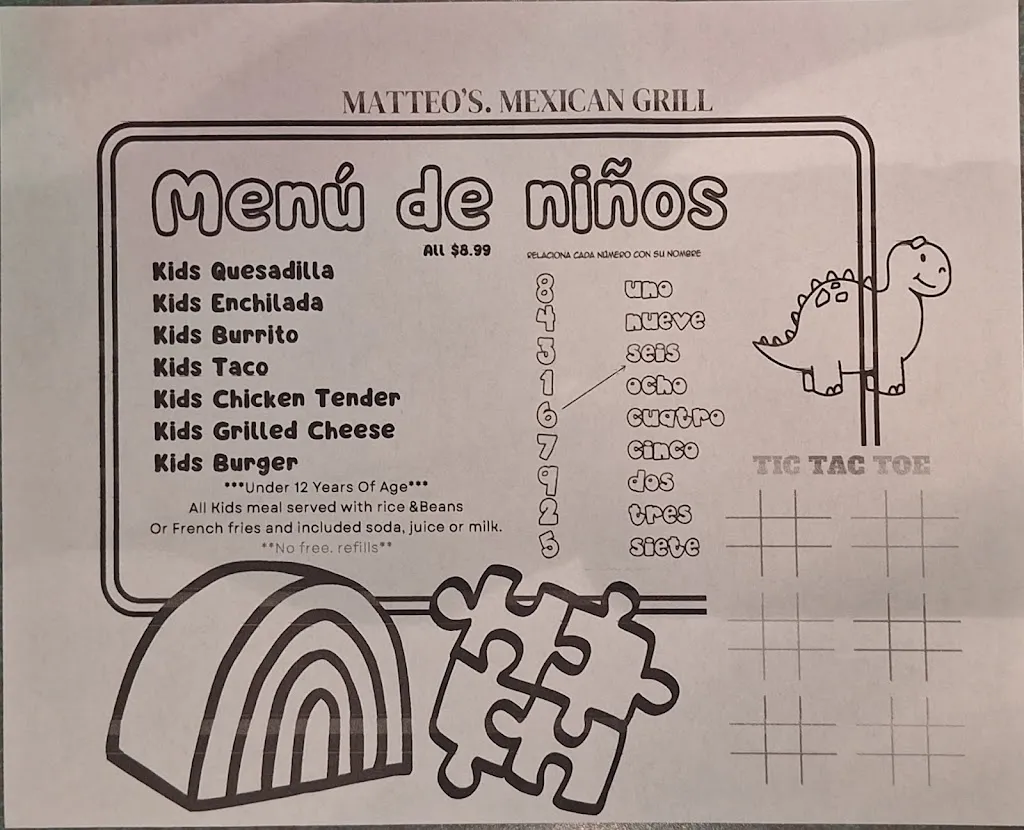 Menu_Matteo's Mexican Grill_Germantown, WI_image_old_3