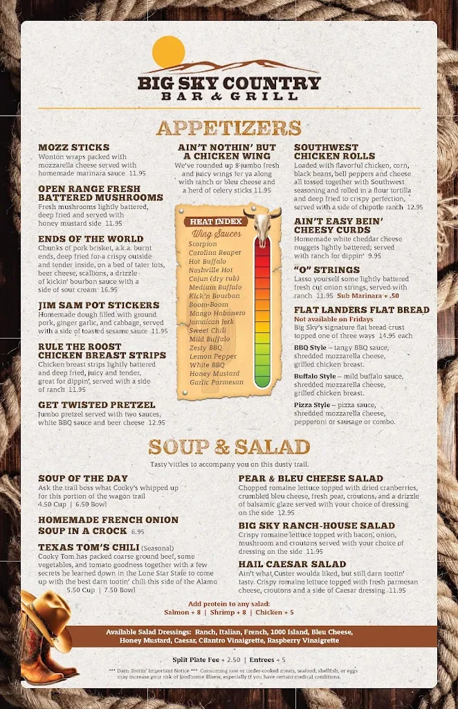 Menu_Big Sky Country Bar & Grill_Germantown, WI_image_old_1