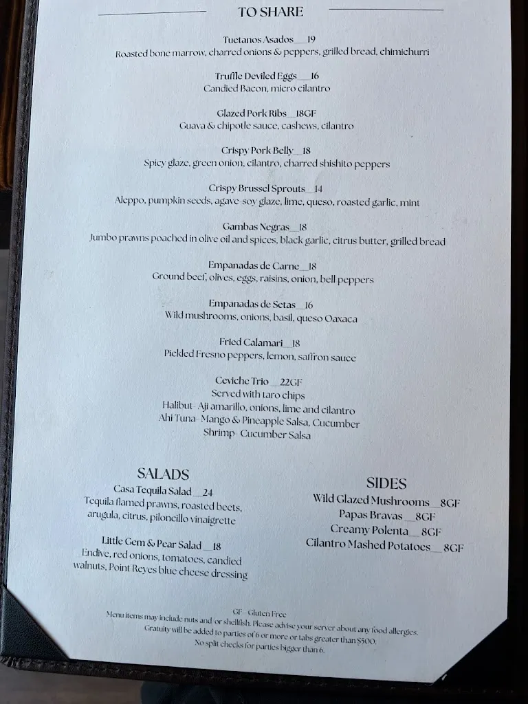 Menu_Casa Del Toro - Cocina & Tequila_Hayward, CA_image_old_2