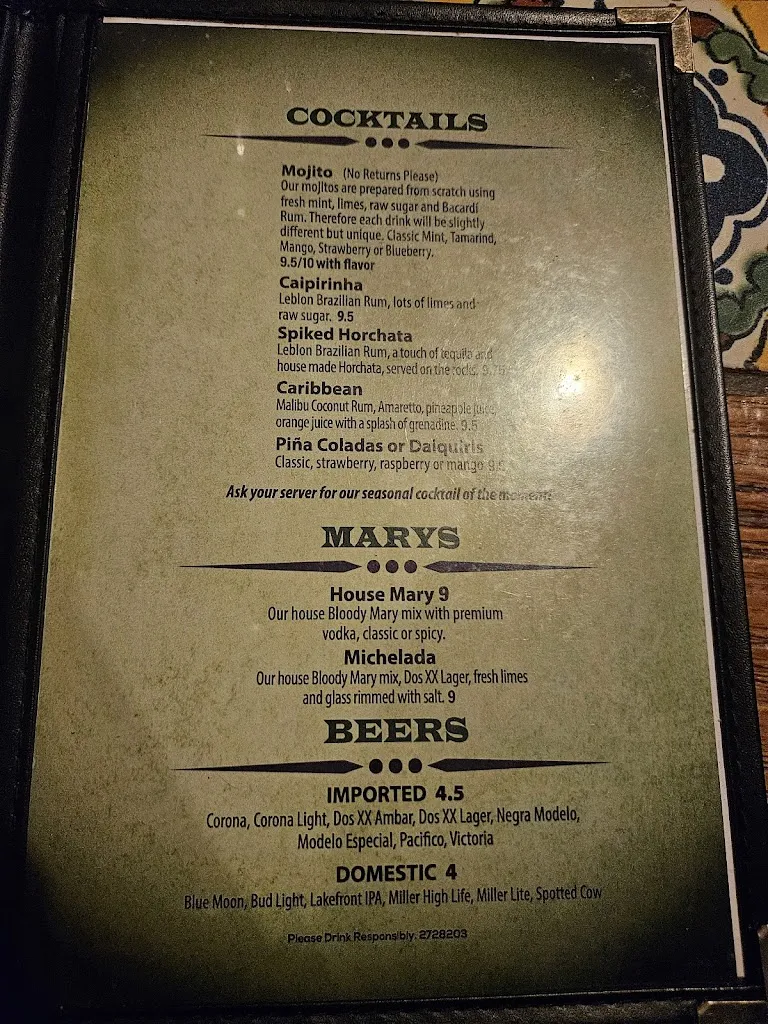 Menu_Señor Tomas Mexican - Latin Restaurant_Hartland, WI_image_old_2