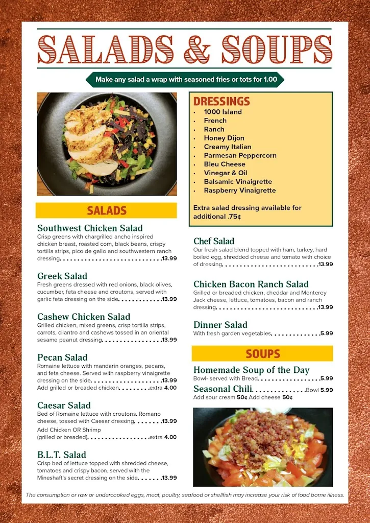 Menu_The Mineshaft_Hartford, WI_image_old_2