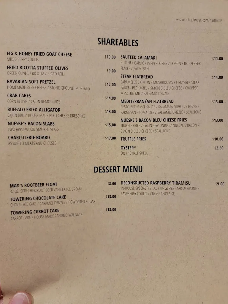 Menu_Wissota Chophouse - Hartford_Hartford, WI_image_old_3