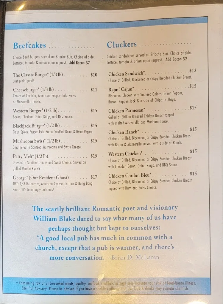 Menu_Sinissippi Lake Pub_Hustisford, WI_image_old_1