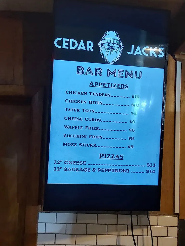 Menu_Cedar Jacks_Jackson, WI_image_old_1