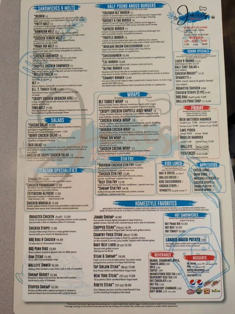 Menu_Jexi's Restaurant_Kaukauna, WI_image_old_2