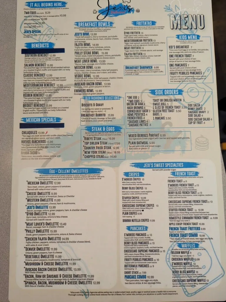 Menu_Jexi's Restaurant_Kaukauna, WI_image_old_3