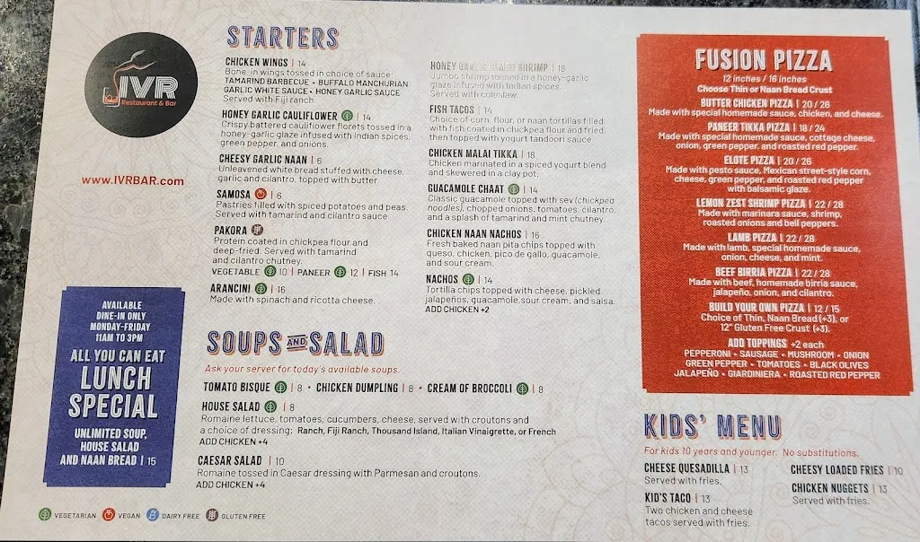 Menu_IVR Restaurant & Bar_Kaukauna, WI_image_old_1
